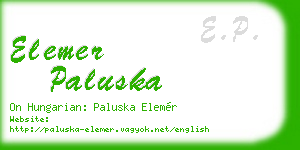 elemer paluska business card